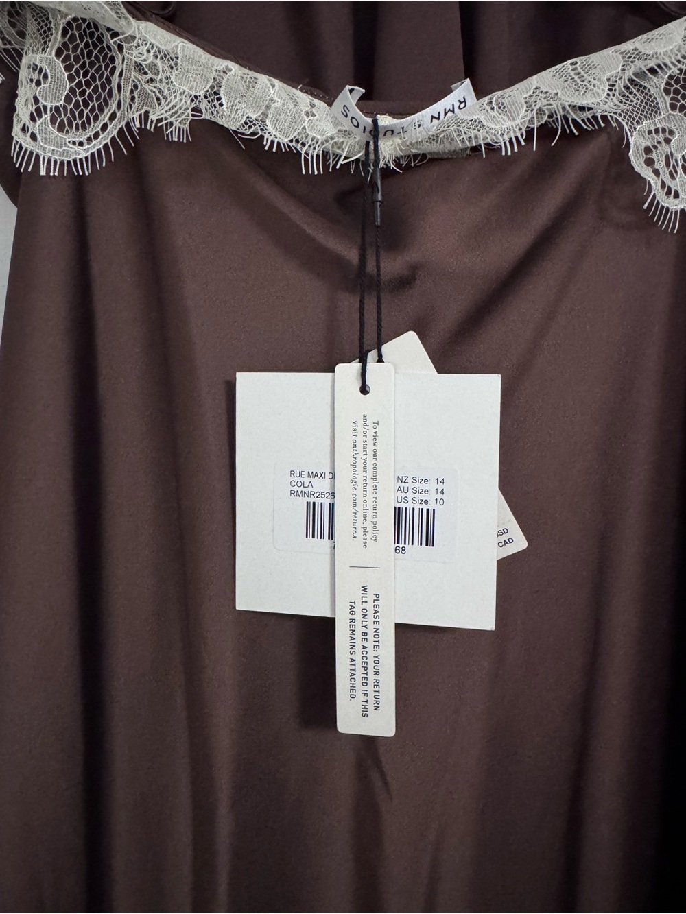 RMN Studio Satin Lace Slip Dress- new! - Picture 7 of 9